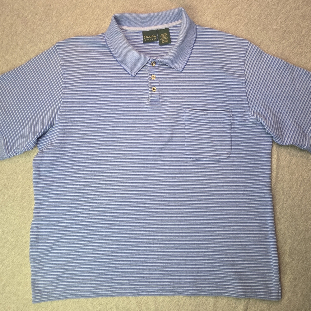 Scandia Woods Classic Blue Striped Polo Shirt
